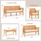 Costway 5 PCS Patio Furniture Set with Acacia Wood Frame & Removable Seat Cushions